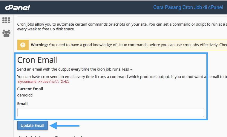 Cara Pasang Cron Job di cPanel