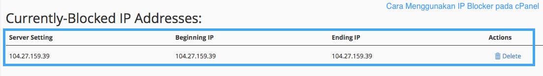 Cara Menggunakan IP Blocker pada cPanel