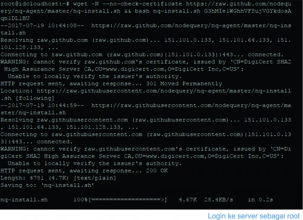 login ke server sebagai root login ke server sebagai root