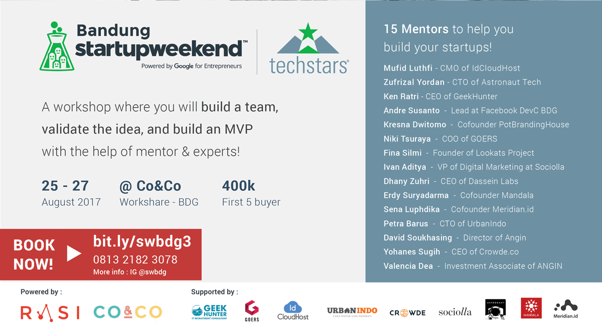 Yuk Daftar Startup Weekend Bandung 2017