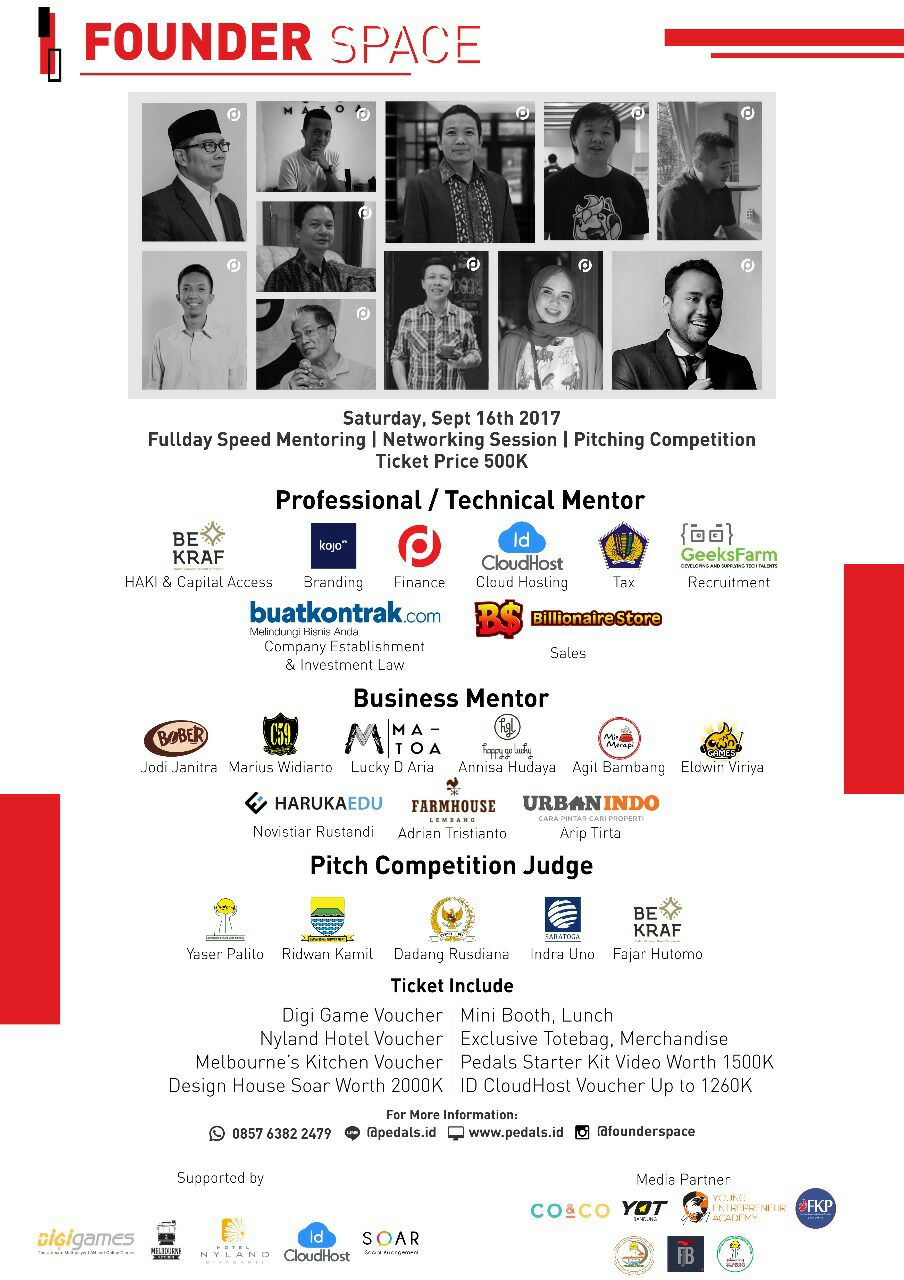 Pedals Founder Space - Sebuah Event untuk Meningkatkan Kualitas Bisnismu