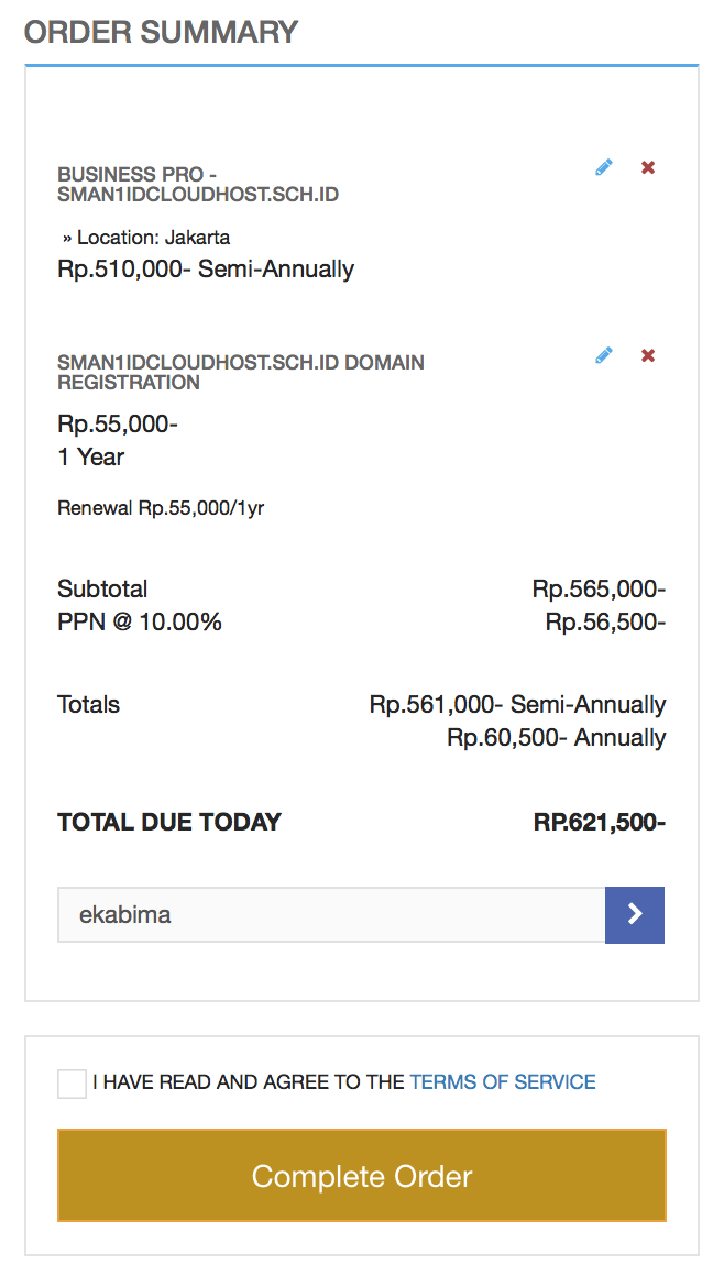 Cara Melakukan Order Layanan Program Ekabima (Domain & Hosting)