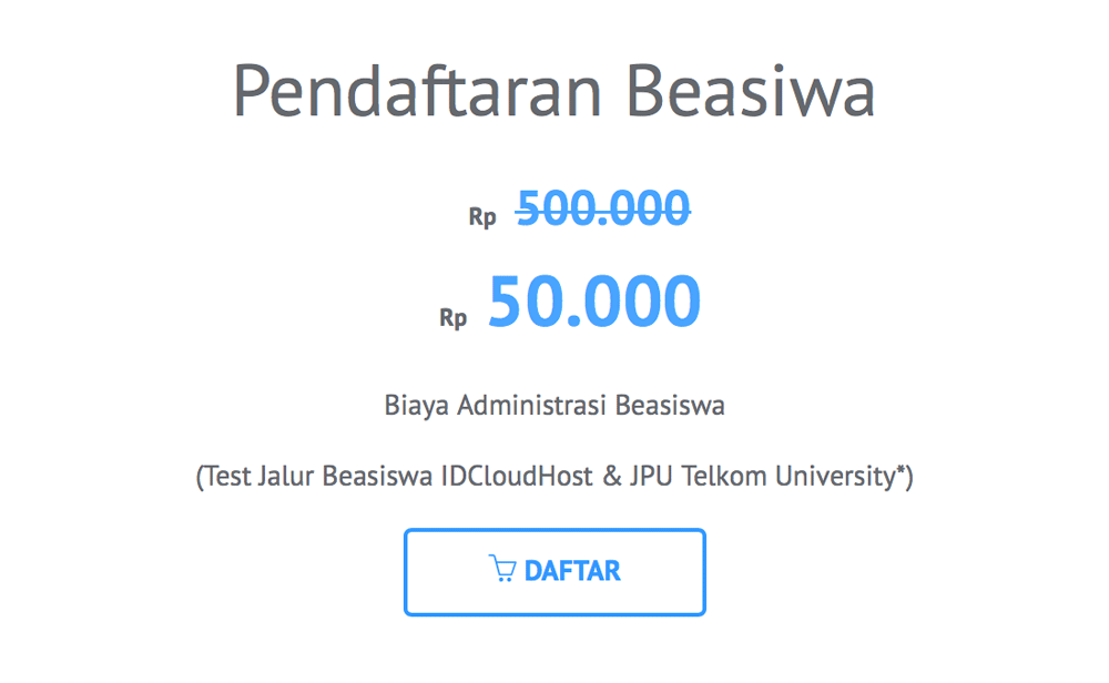 Prosedur Pendaftaran dan Pembayaran Beasiswa IDCloudHost 2018