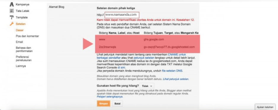 Cara Mengubah Blogspot Menjadi Custom Domain