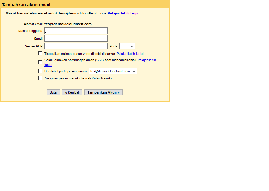 Tutorial Cara Konfigurasi Email Hosting pada Gmail