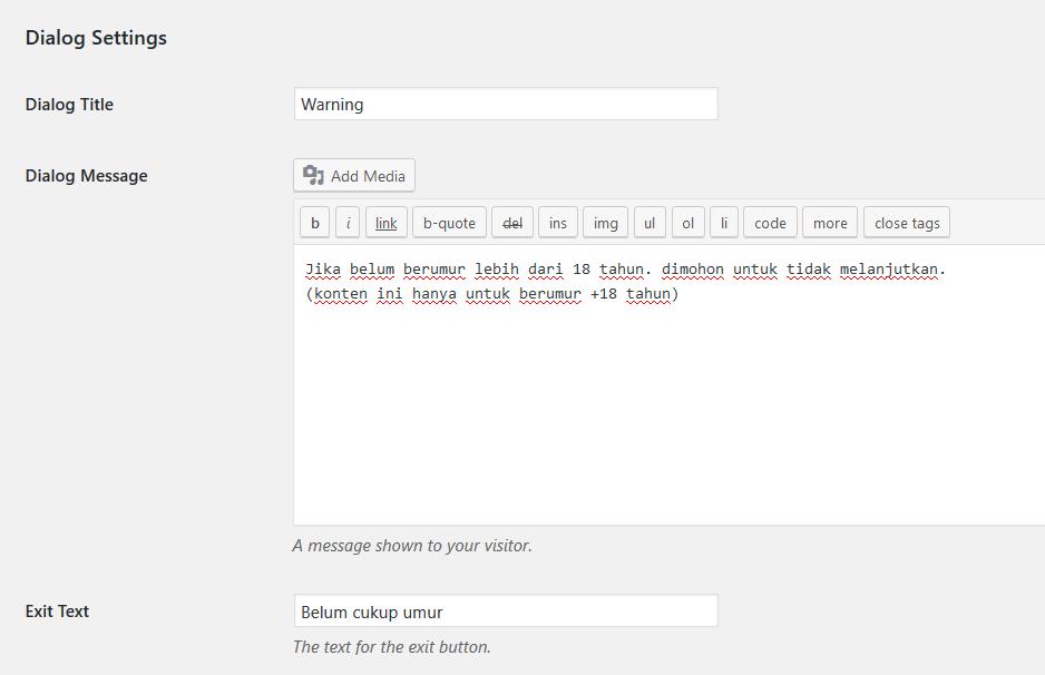 Cara Memasang Konten Peringatan Pada WordPress
