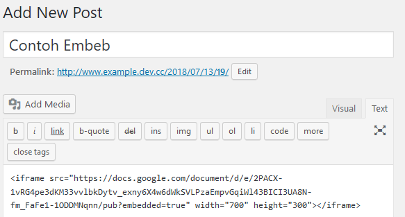 Cara Memasang atau Embed Dokumen Google Docs di Web