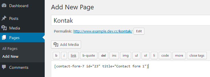 Cara Membuat Halaman Kontak di WordPress