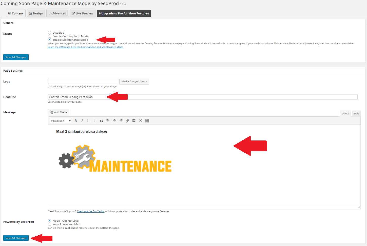Cara Membuat Pesan Maintenance di WordPress