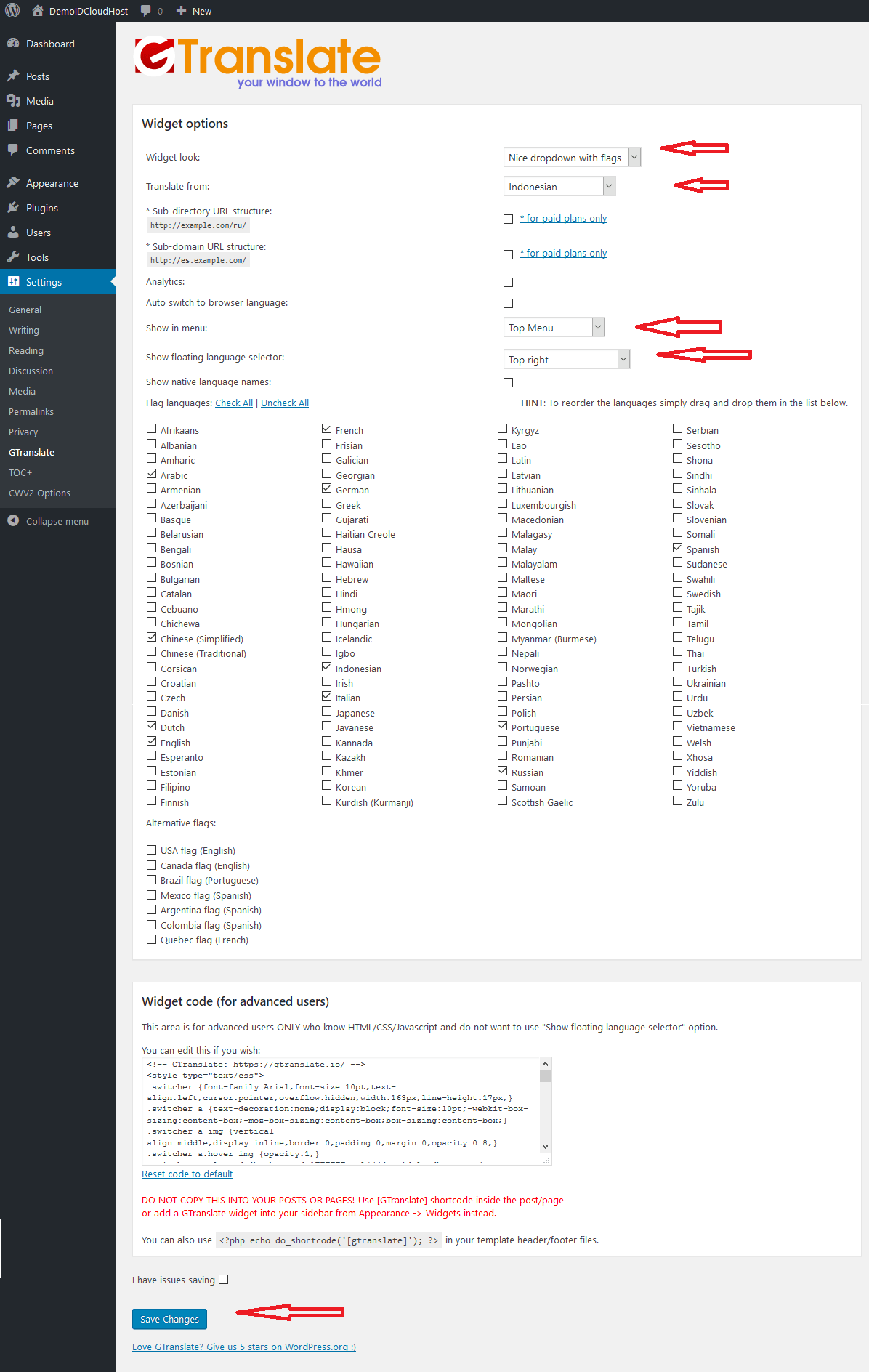 Cara Menambahkan Pilihan Bahasa di WordPress