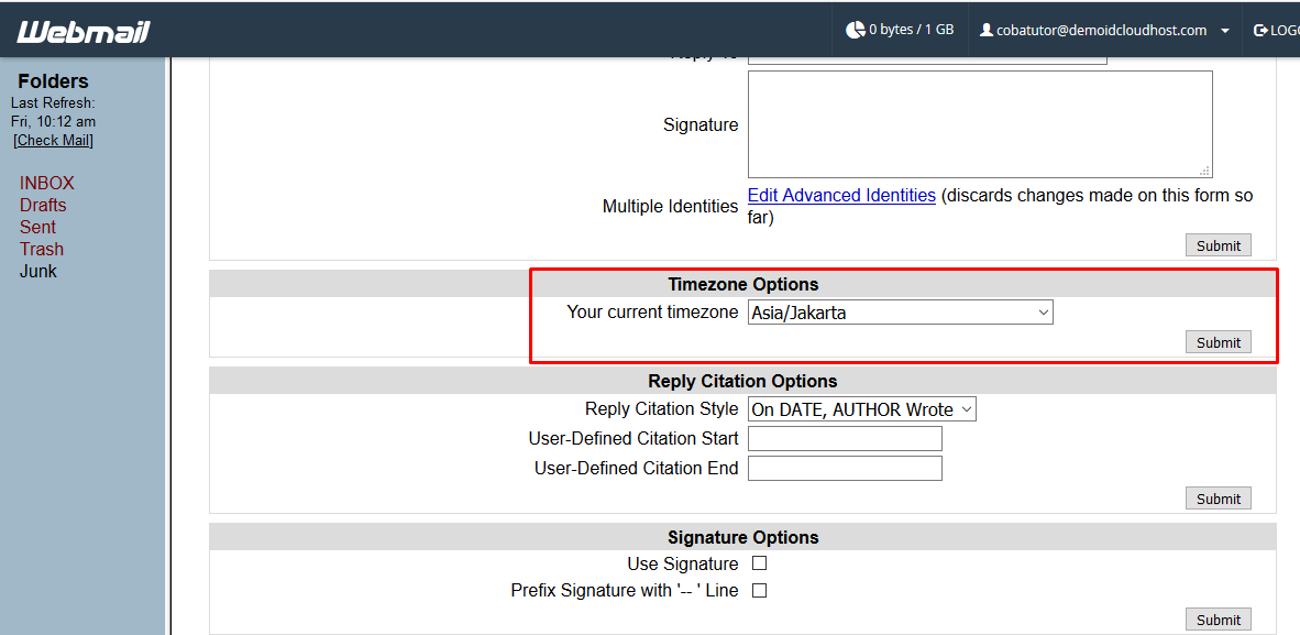 Cara Mengubah Timezone Webmail pada Cpanel