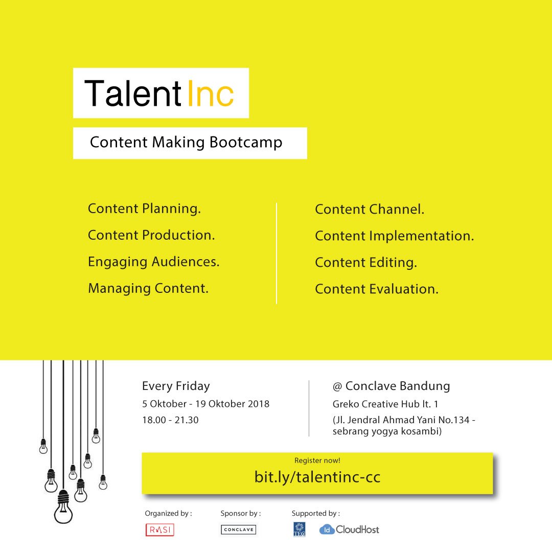 TalentInc - Content Making Bootcamp | Event IDCloudHost