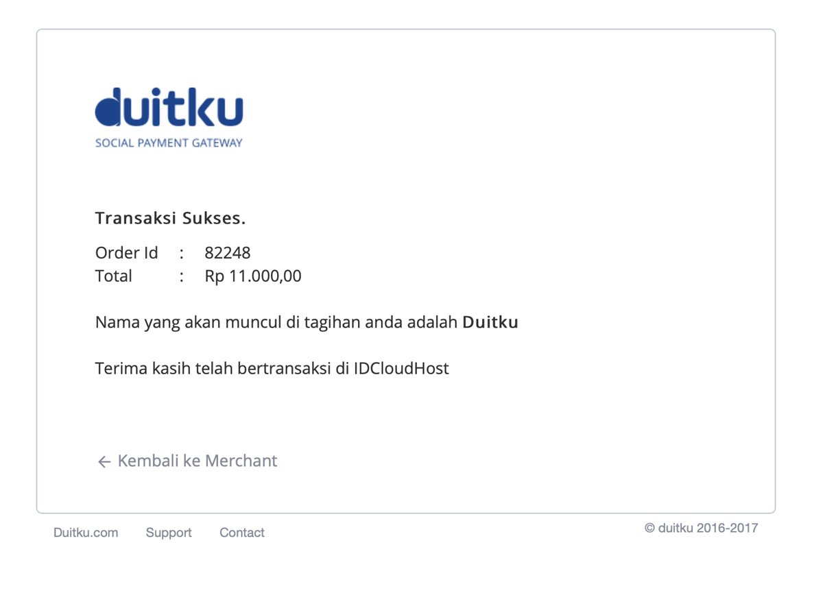 Pembayaran Layanan IDCloudHost via OVO