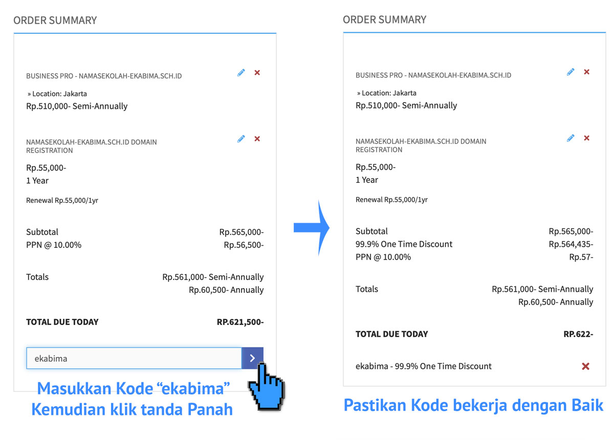Panduan Cara Order Domain dan Hosting Program Ekabima