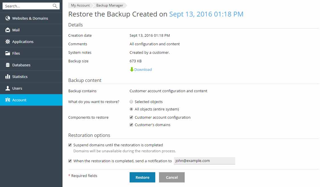 Cara Melakukan Backup dan Restore Website di Plesk Hosting | IDCloudHost