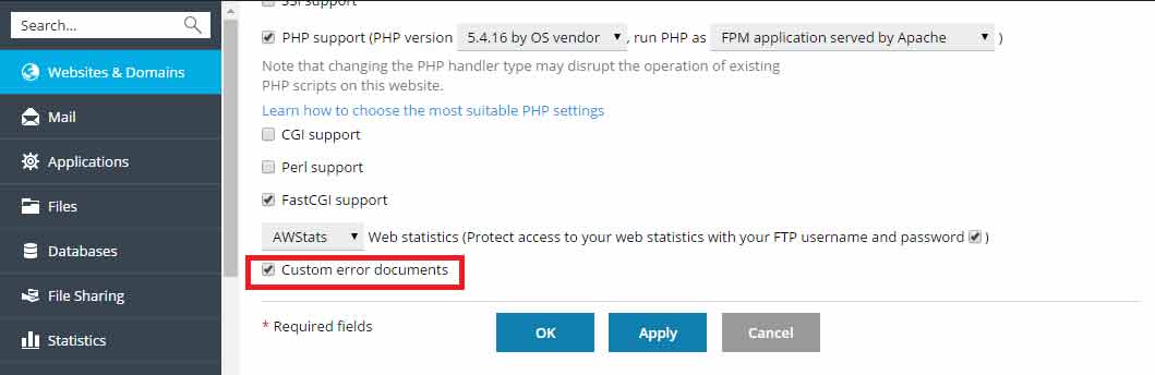 Cara Melakukan Setting pada Halaman Custom Error Pages di Plesk Hosting
