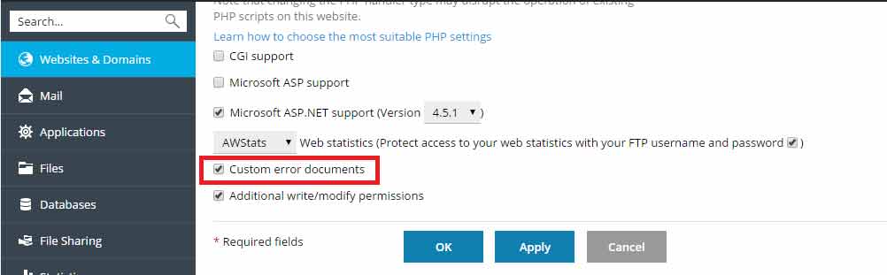 Cara Melakukan Setting pada Halaman Custom Error Pages di Plesk Hosting