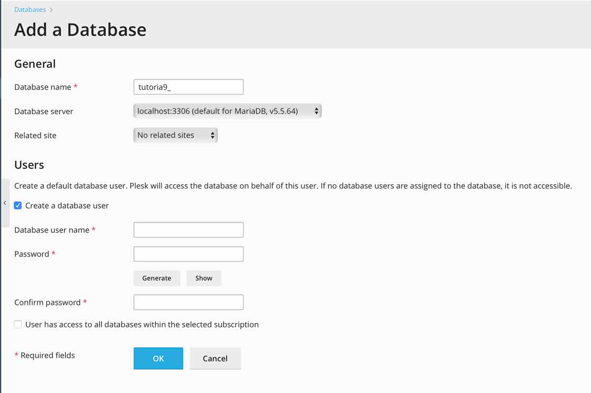 Cara Membuat Database di Plesk Hosting