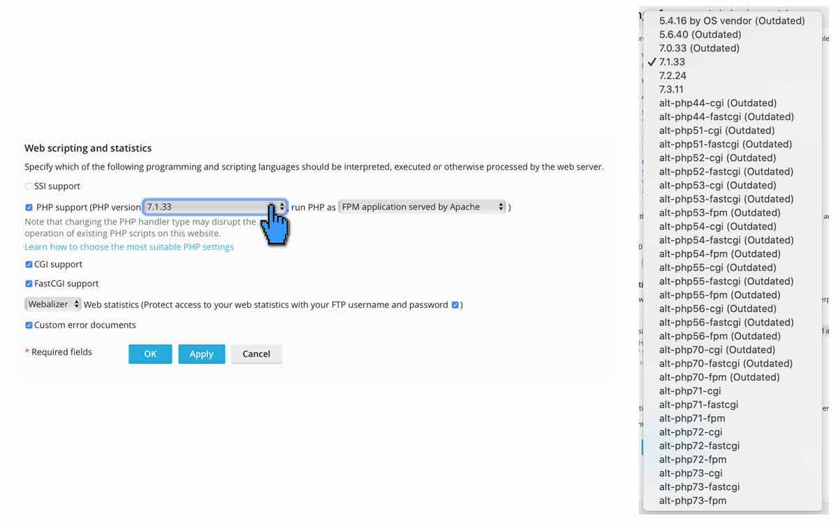 Cara Memilih Versi PHP dan Konfigurasi PHP di Plesk Hosting