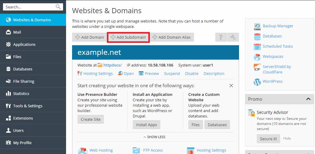 Cara Menambahkan Sub Domain Website pada Plesk Hosting