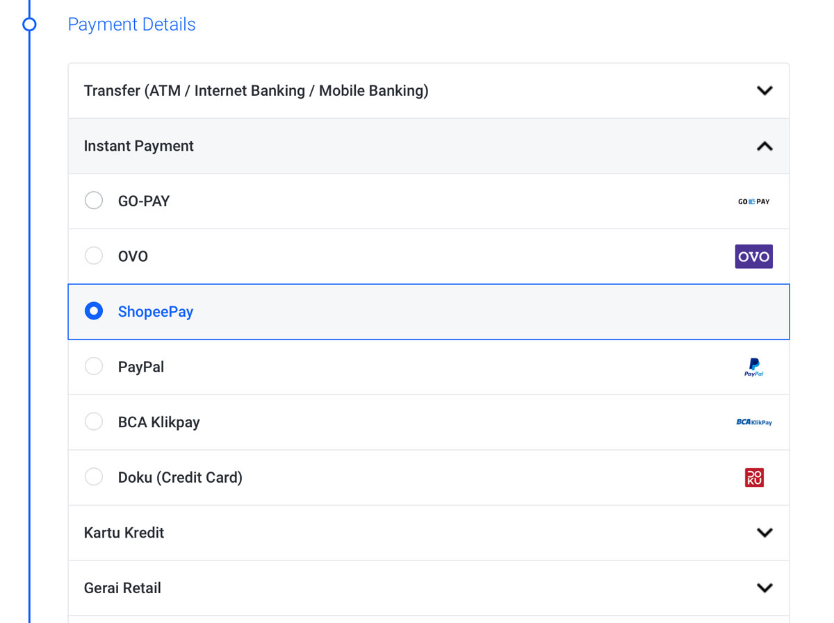 Pembayaran Layanan IDCloudHost via ShopeePay - Shopee