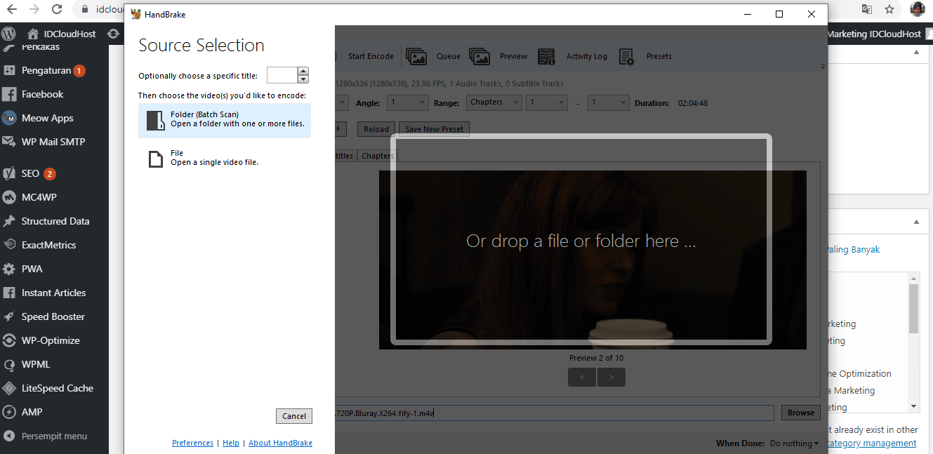 Tutorial Cara Mengecilkan / Compress Ukuran Video [Offline dan Online]