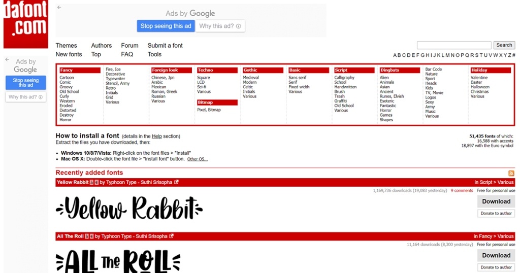Rekomendasi Website Download Font GRATIS yang Terbaik dan Terbagus