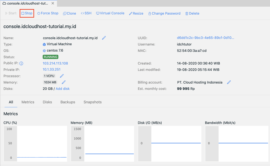 Cara Melakukan Management Start, Stop, Restart pada Server Private Cloud | IDCloudHost