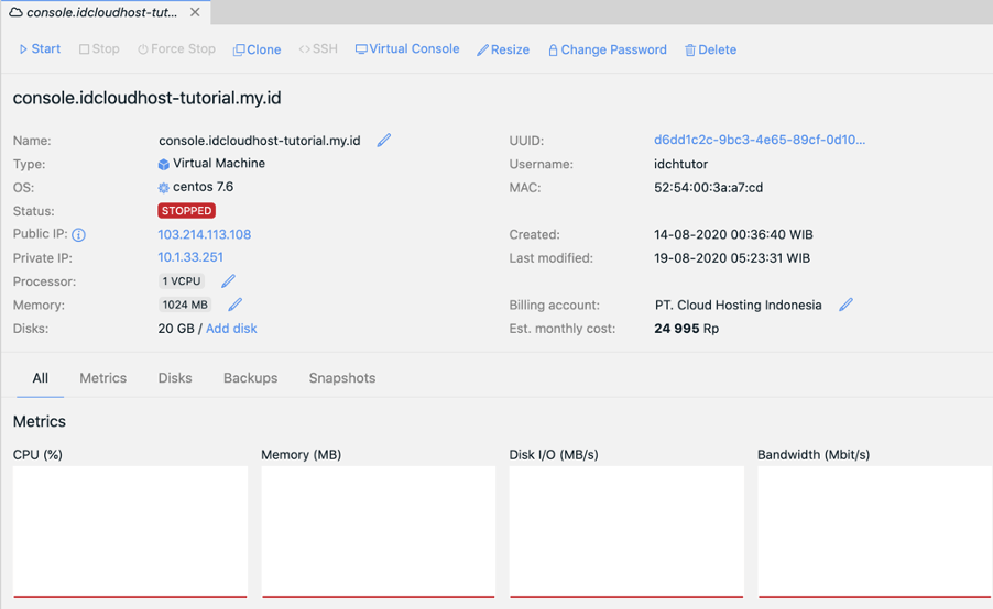 Cara Melakukan Management Start, Stop, Restart pada Server Private Cloud | IDCloudHost
