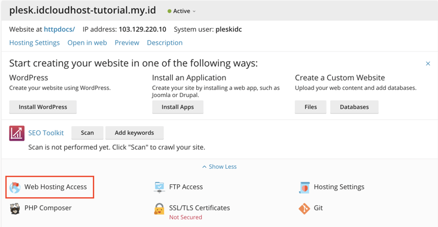 Mengatasi Error : No Secure Shell Available di Plesk | IDCloudhost