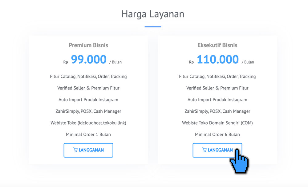 Cara Melakukan Order Layanan Tokoku di IDCloudhost