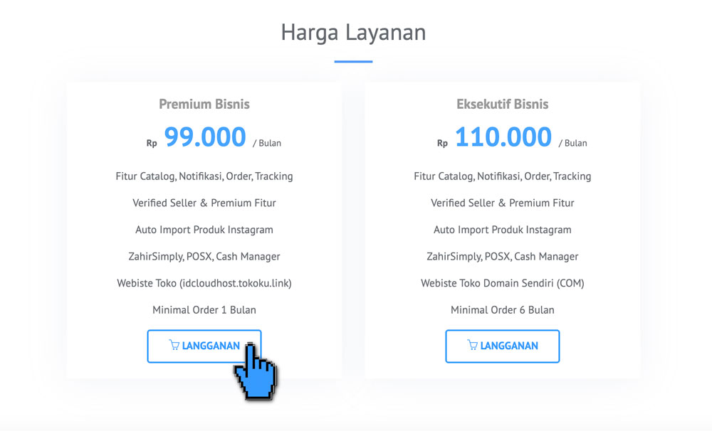 Cara Melakukan Order Layanan Tokoku di IDCloudhost