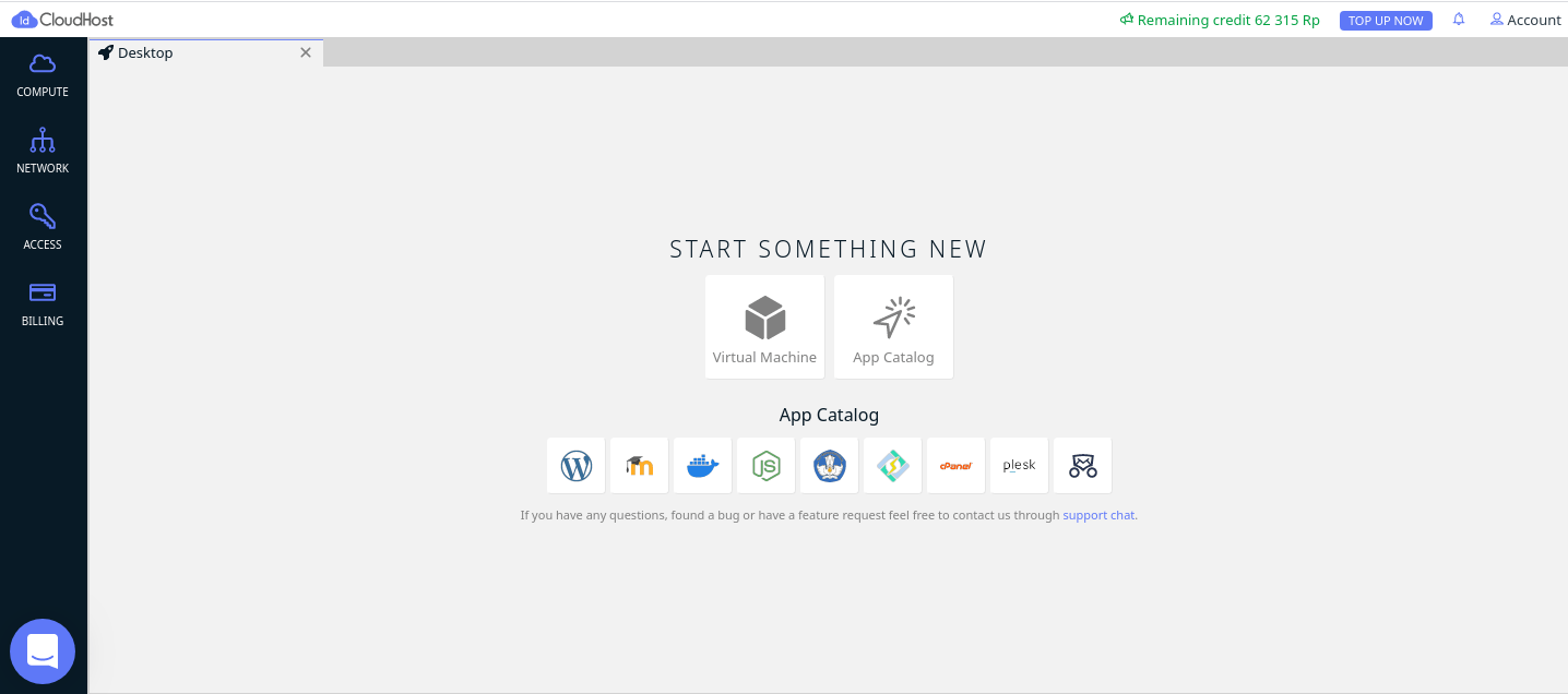 Cara Install CyberPanel di Private Cloud Server IDCloudHost Fitur One Click App Catalog IDCloudhost - Dashboad Console