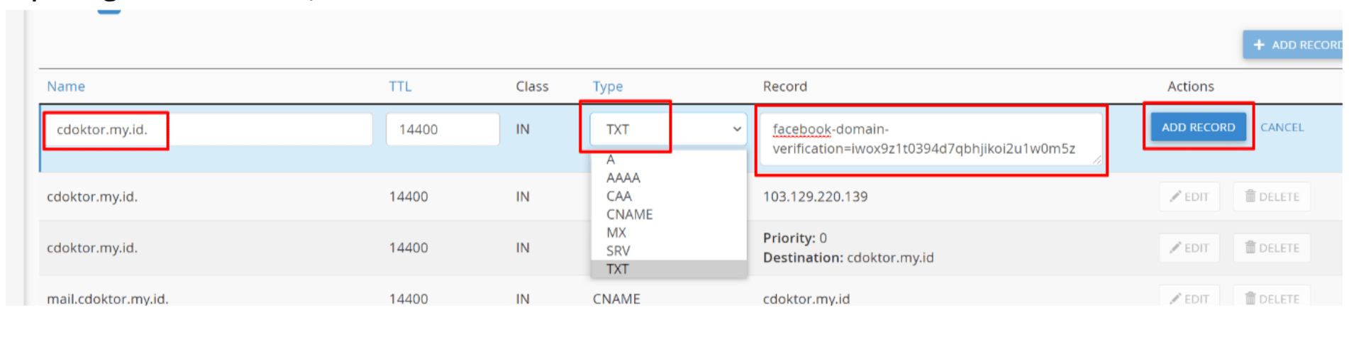 Cara Verifikasi Kepemilikan Domain untuk Facebook Pixel (Facebook Ads) via DNS Record | IDCloudhost
