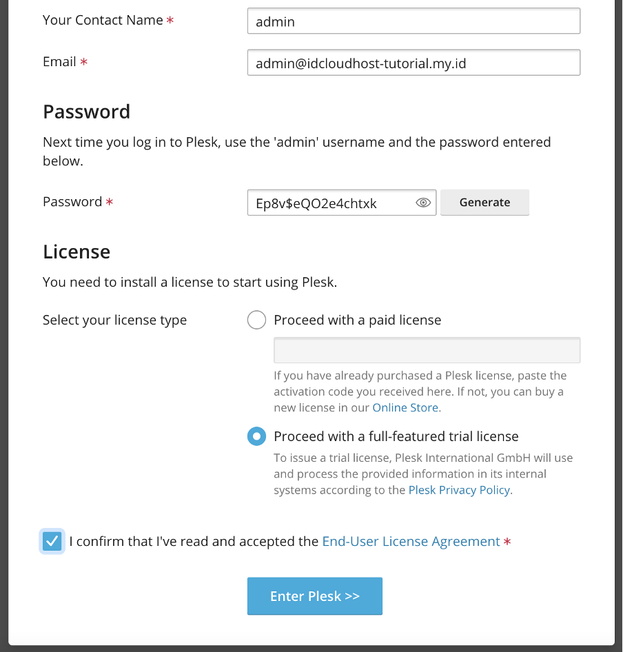 Cara Install Plesk pada Layanan Private Cloud (App Catalog) | IDCloudHost