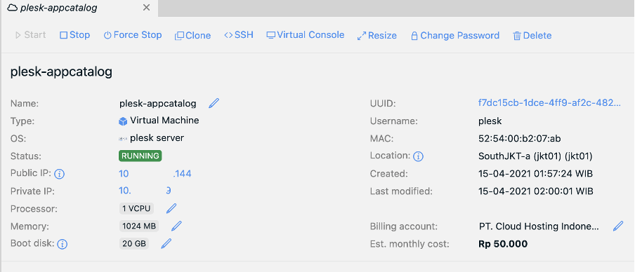 Cara Install Plesk pada Layanan Private Cloud (App Catalog) | IDCloudHost
