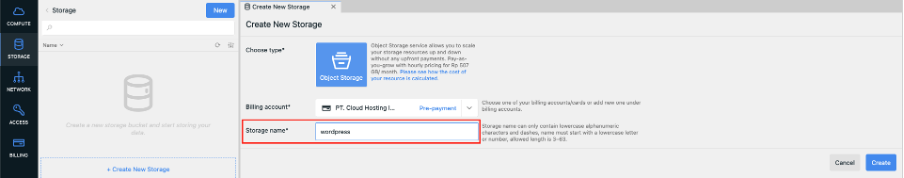Membuat Bucket di Object Storage IDCloudHost