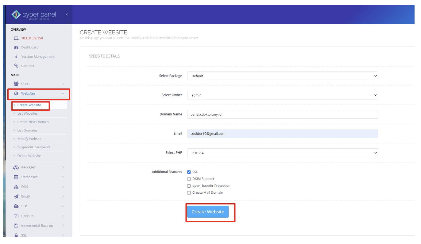 Migrasi Hosting dari cPanel ke Cyberpanel Cloud VPS IDCloudHost