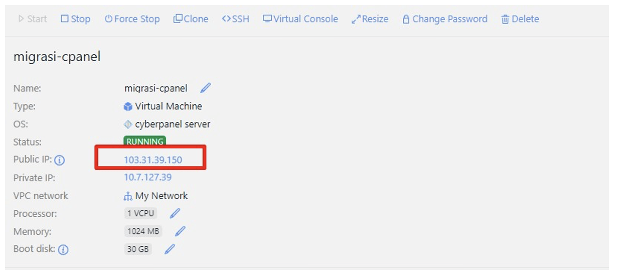 Migrasi Hosting dari cPanel ke Cyberpanel Cloud VPS IDCloudHost