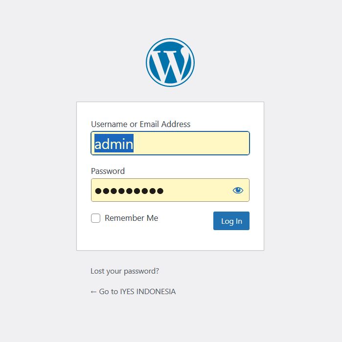 Login WordPress WP Admin