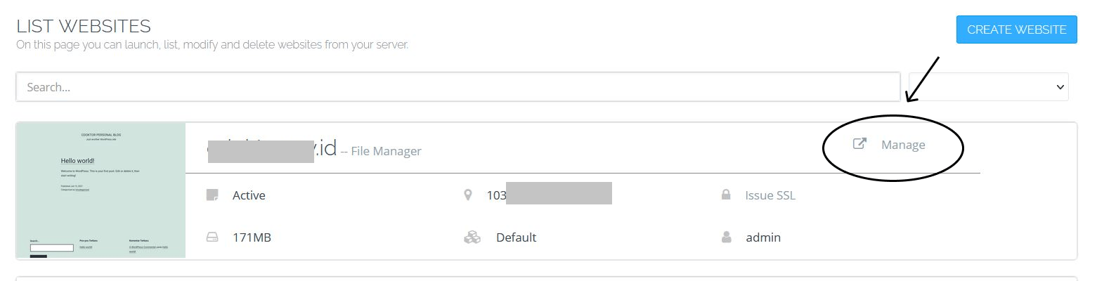 Manage Cyberpanel VPS