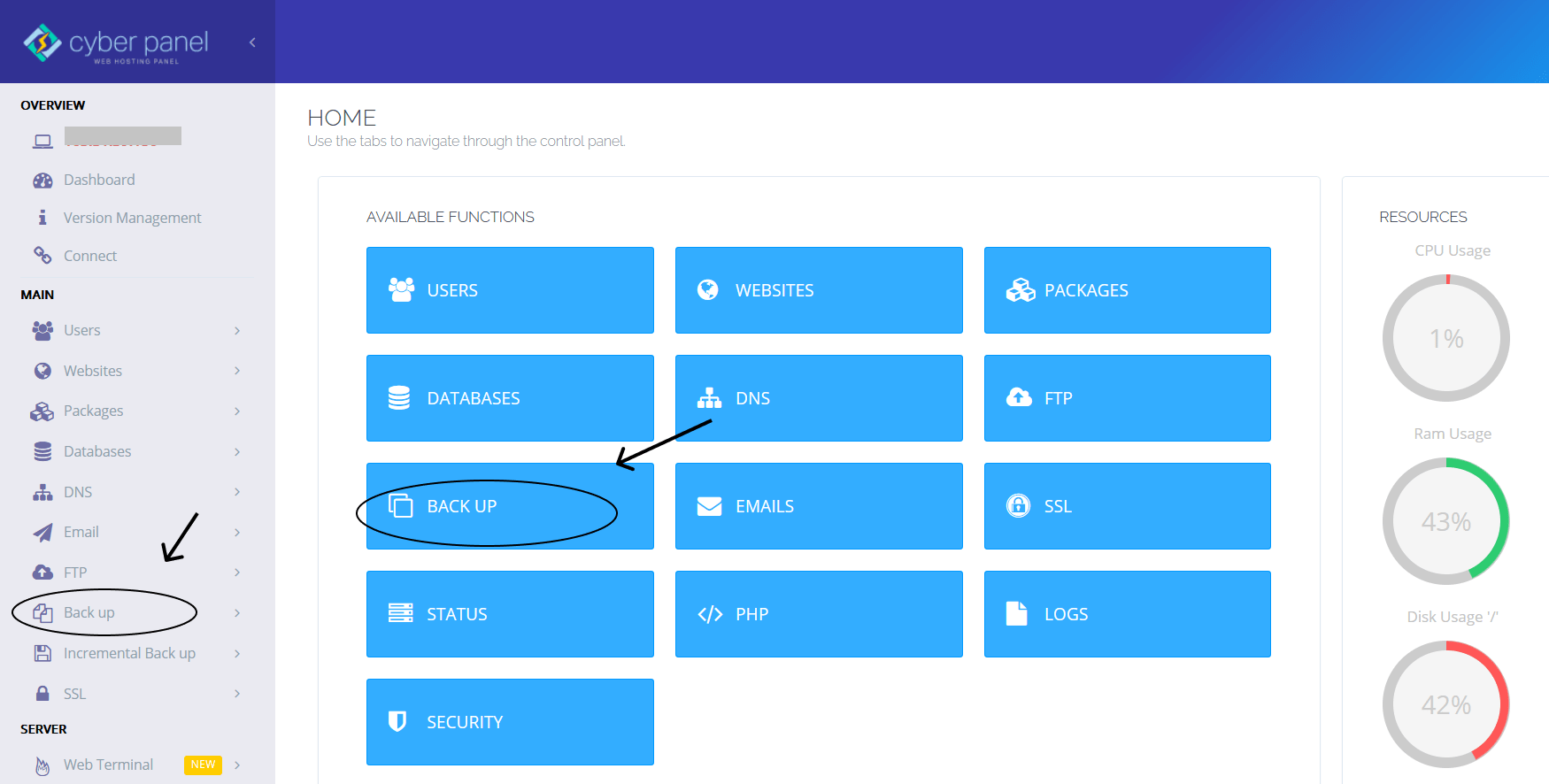 Backup Data CyberPanel