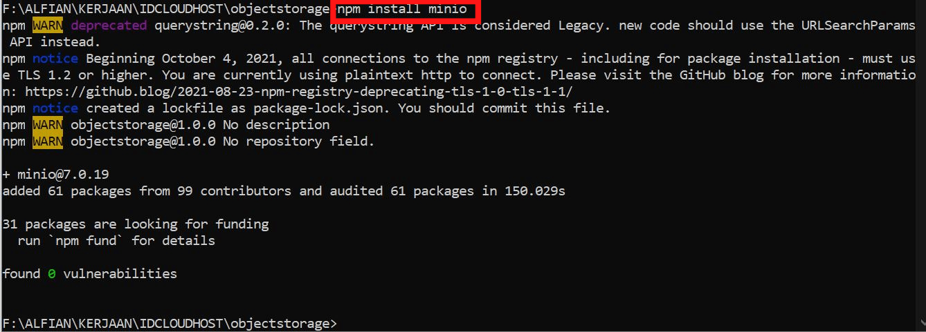 untuk object storage