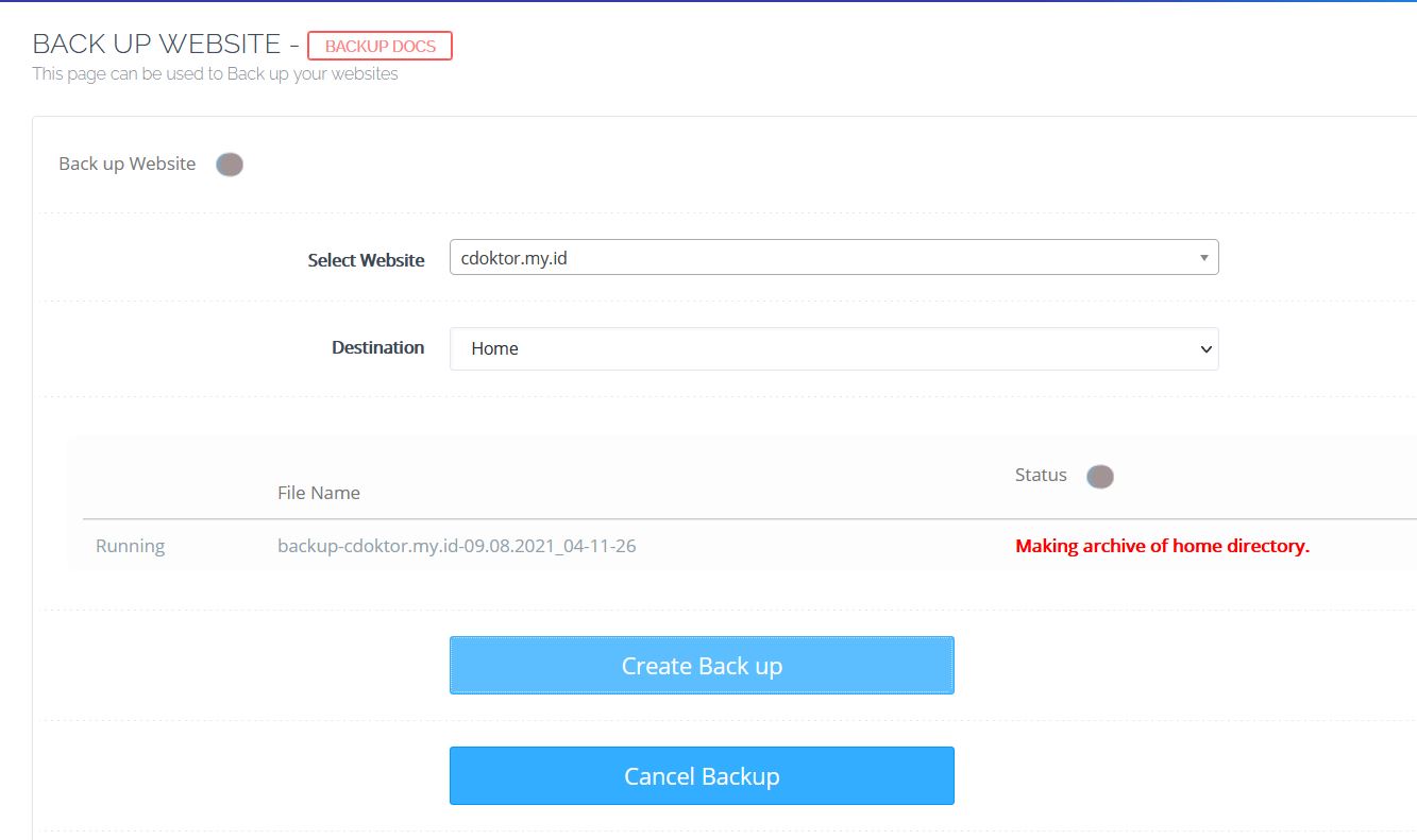 Cara Backup CyberPanel