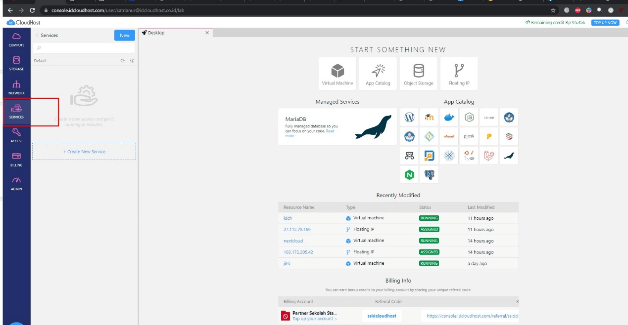 Tampilan Console Akses MariaDB