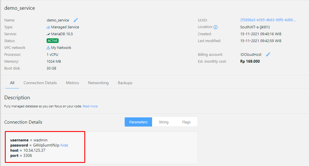 Akses MariaDb melalui HeidiSQ