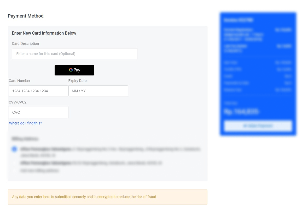 Bayar Hosting dengan CC