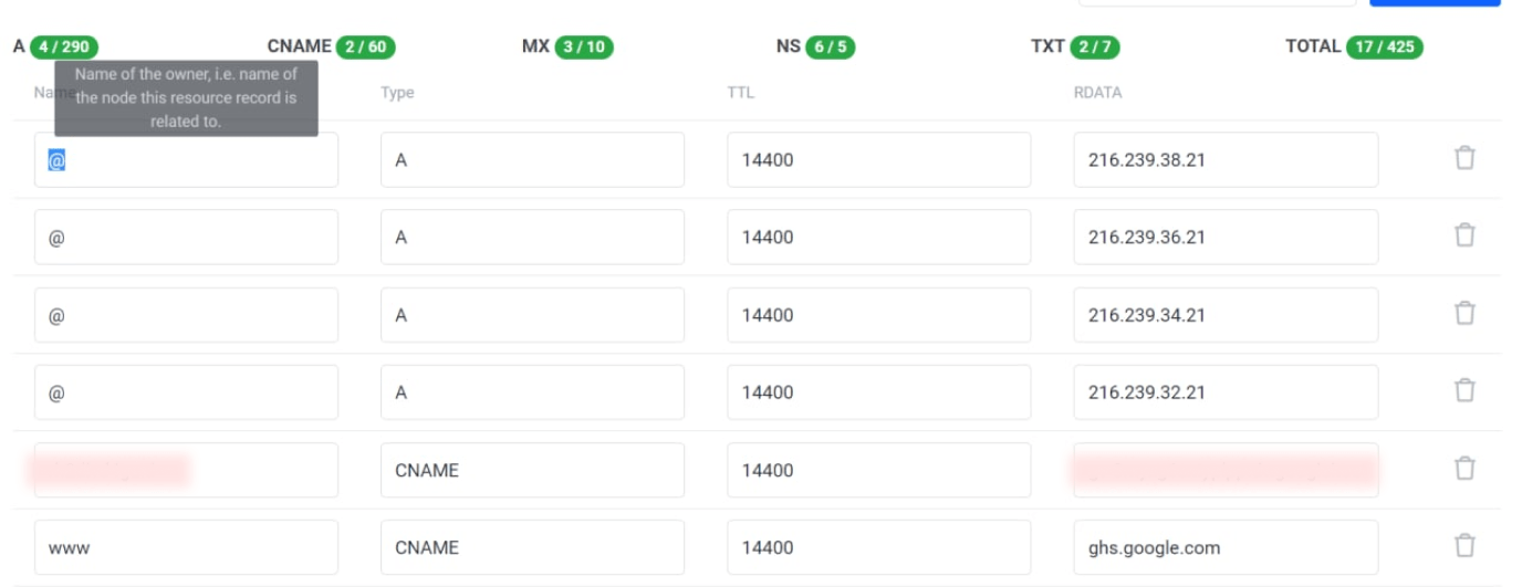 edit zone idcloudhost