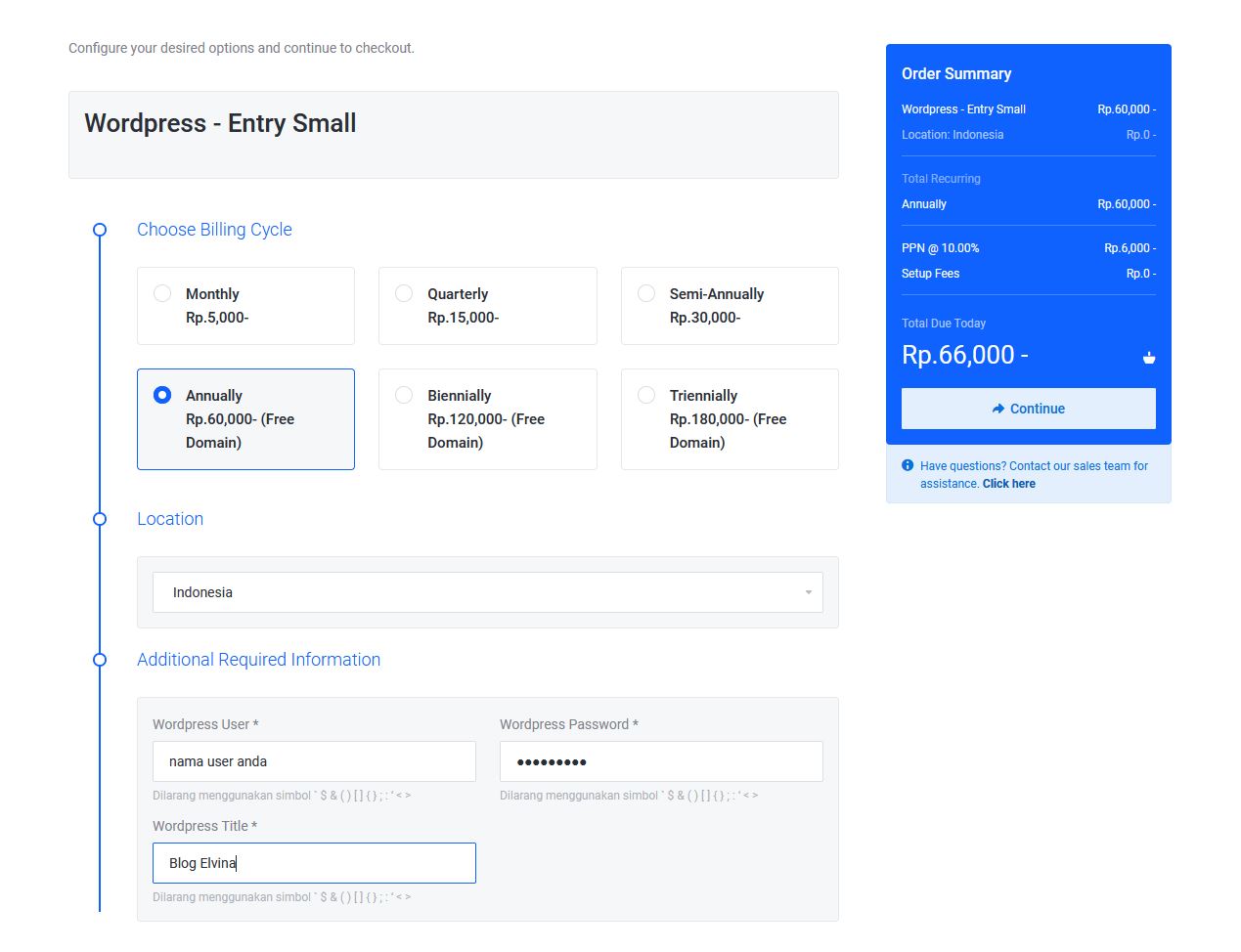 wordpress hosting termurah