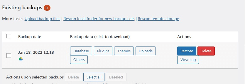 Backup WordPress ke Google Drive